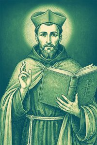 Saint Bonaventure holding large book