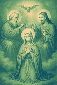 God the Father and the Son crowning the Blessed Virgin Mary with the Holy Spirit hovering overhead